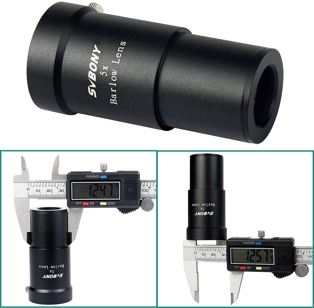 SVBONY Barlow Lens 5X Bundle with4mm Telescope Eyepieces Lens and Universal Cell Phone Adapter Mount for Telescope Astronomy