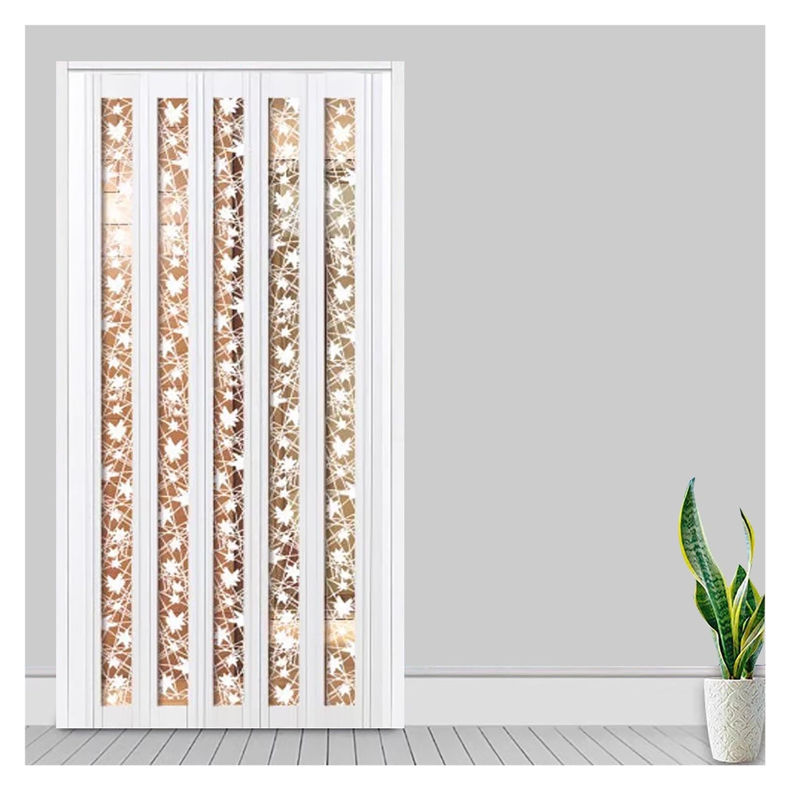 HDYZJQ Light Folding Accordion Door 32 '' X 80 '' 32x96 in, Soundproof Room Divider Sliding Door Office Partition Wall, Magnetic Privacy Door for Doorway(White 15,32x96 in)