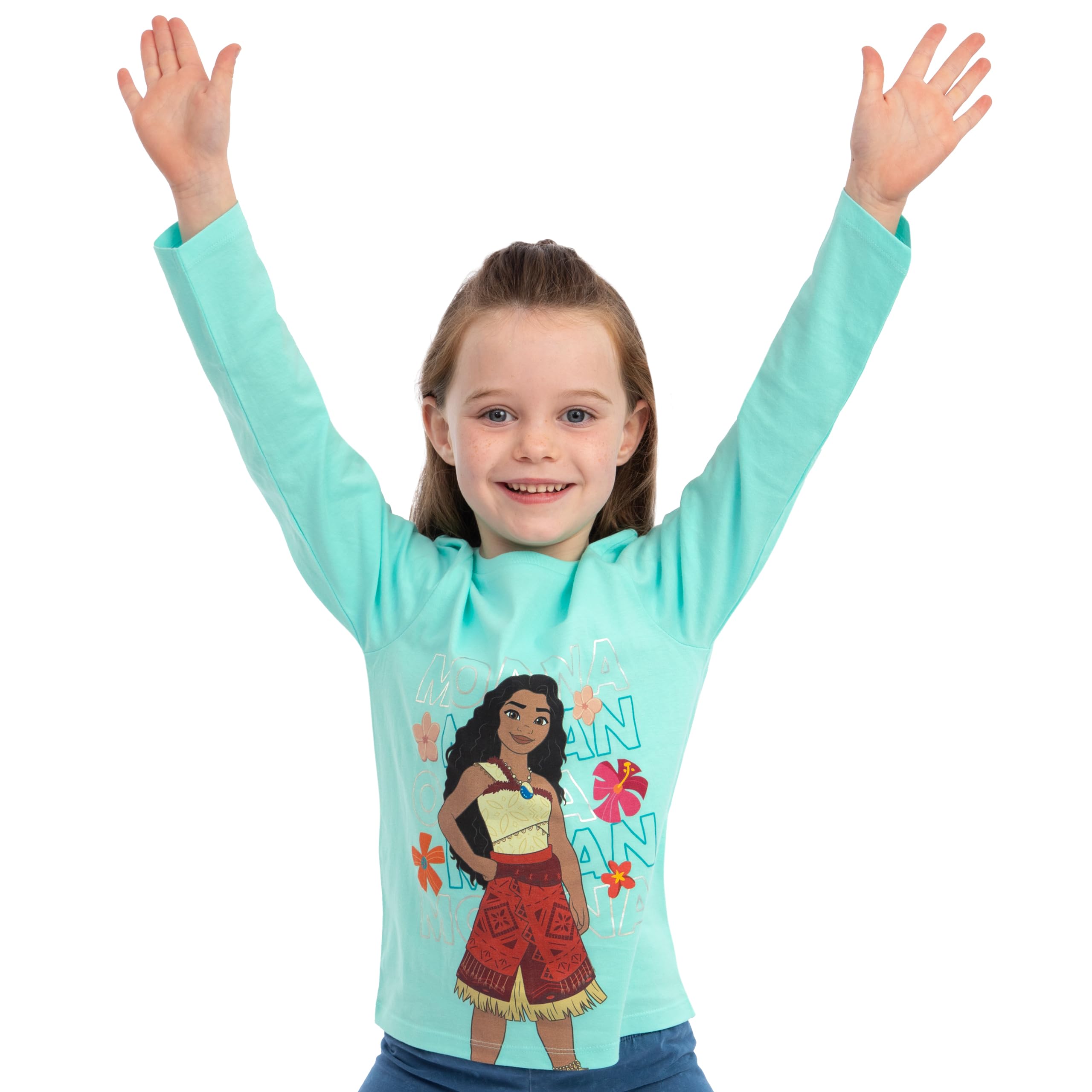 Disney Koszulka Dziewczęca Moana, Długorękawowa Koszulka T-Shirt Dla Dziewczynki, Oficjalna Moana Merchandise