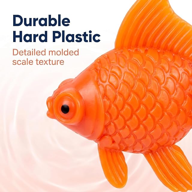 Foto 5 de 7 de Yjemle 6 peces flotantes falsos de plástico de color naranja, peces dorados artificiales