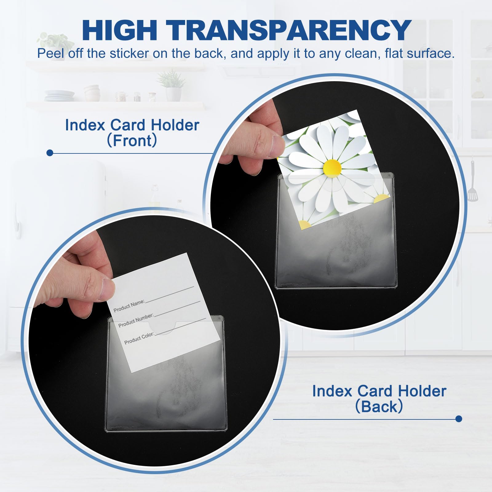 QUARKZMAN Autoadhesivos Tarjetas Bolsillos 5 x 5”, Transparentes Autoadhesivos, Bolsillo Etiqueta Soporte Plástico Tarjeta Fundas con Abierta Tapa, Paquete de 25uds. Carga, Paquete de 25uds.