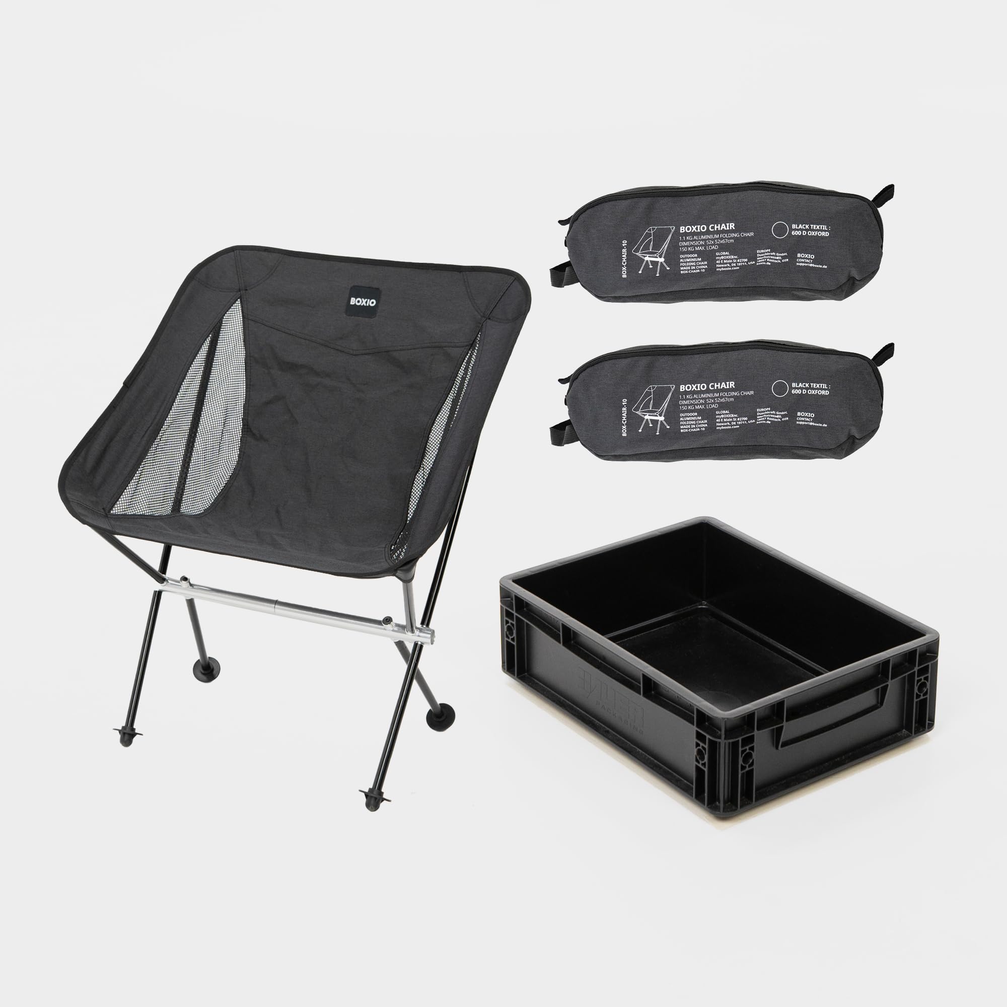 BOXIO - Chair: Ultraleichter Campingstuhl, Faltbarer Klappstuhl für Camping, Picknick & Strand | Komfortabler Sessel & Angelstuhl – Ideal als Strandstuhl & Campingstühle Outdoor (2)