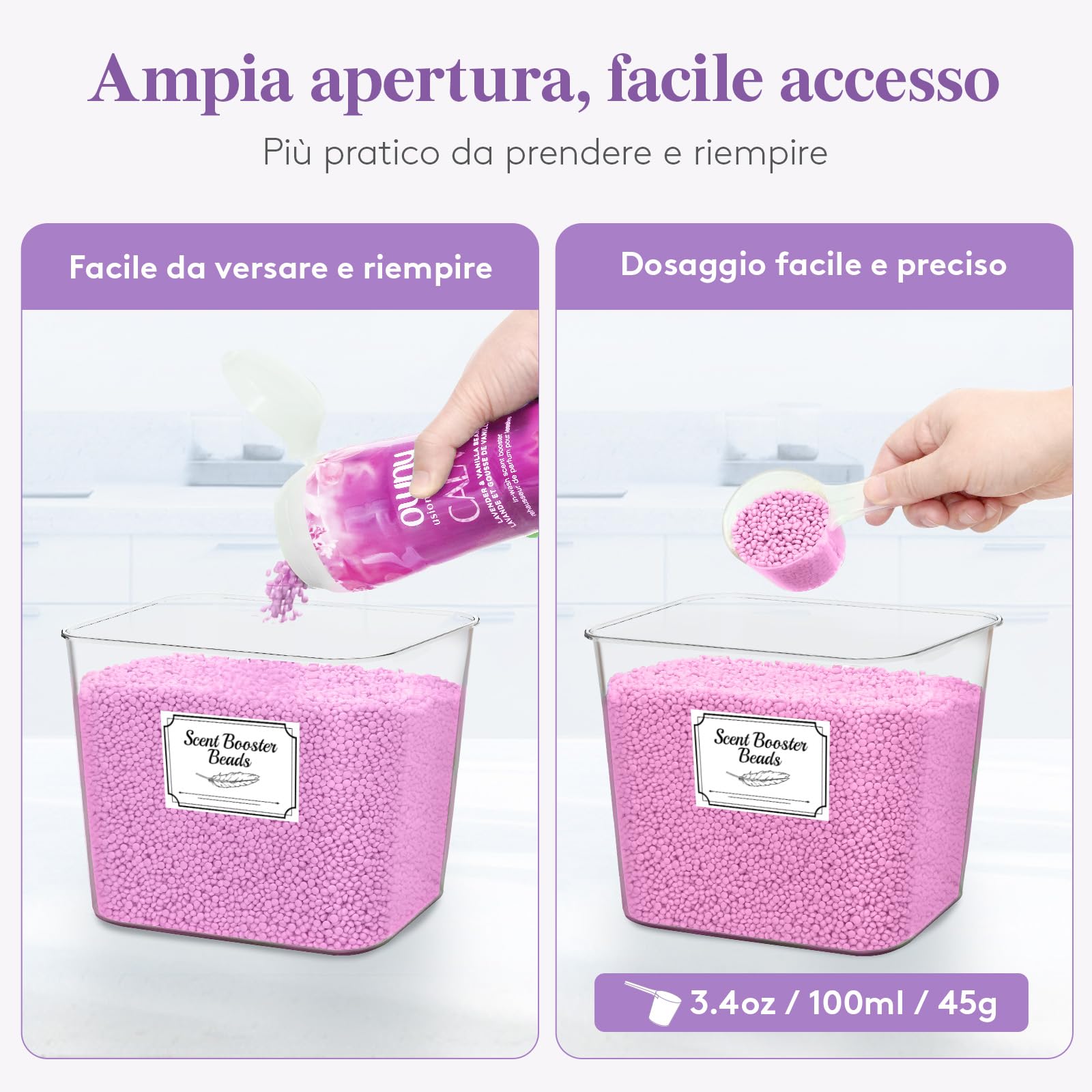 Lifewit 2700 ml Contenitore Detersivo Polvere Con Coperchio in Bambù, Dispenser Detersivo Lavatrice in Plastica, Dosatore Detersivos Lavatrice con Etichette e Cucchiai, Barattoli, Naturale, Set di 2