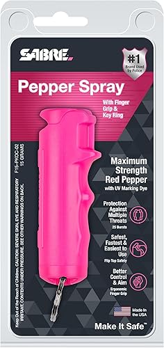 Miniatura 19 de SABRE Spray de pimienta con tapa abatible rápida, espray OC de máxima fuerza policial, 3 veces más tiempo de rociado, hasta 10 segundos, agarre
