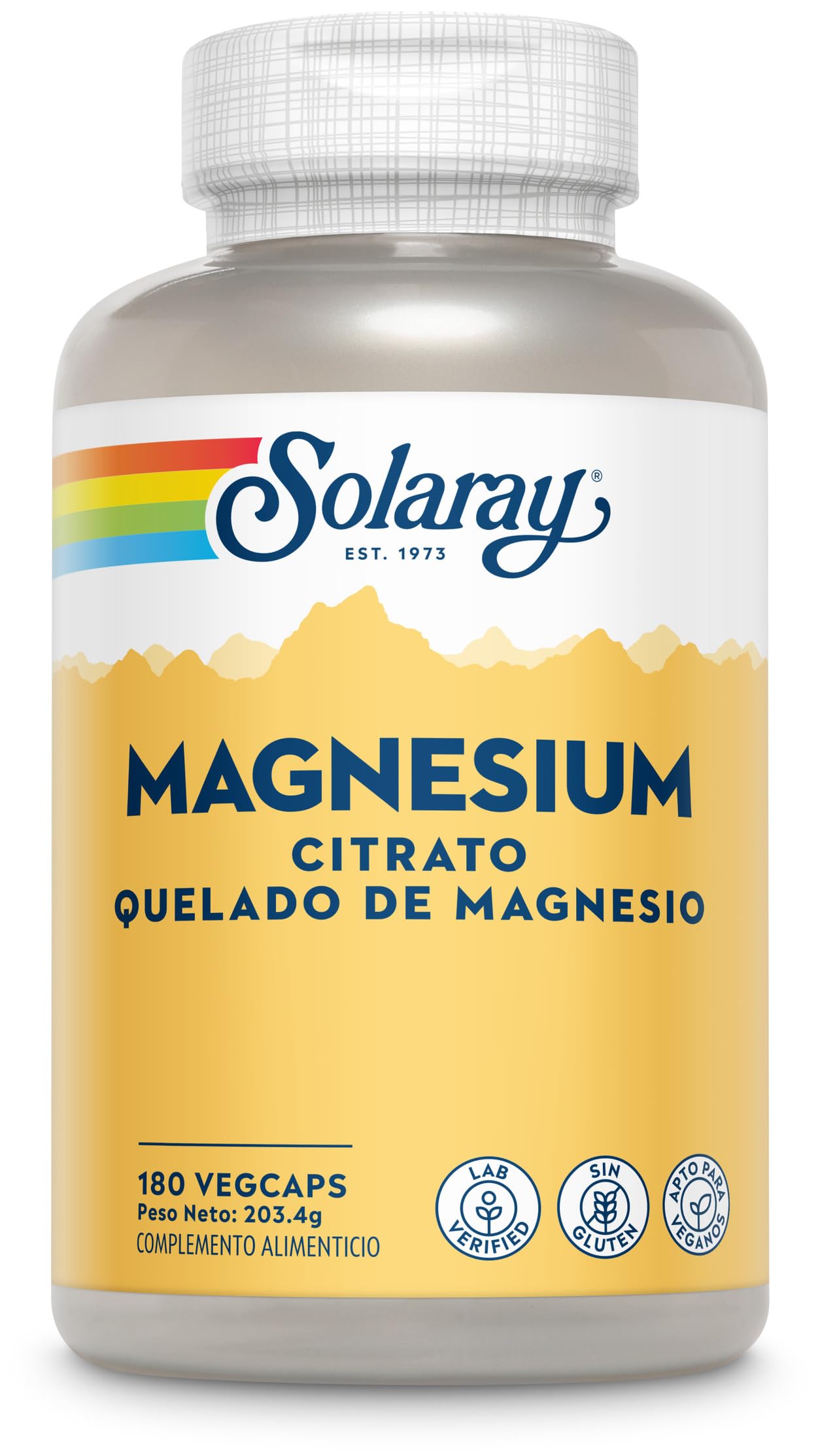 Solaray - Citrato de magnesio 133 mg | Magnesio | 180 cápsulas vegetales