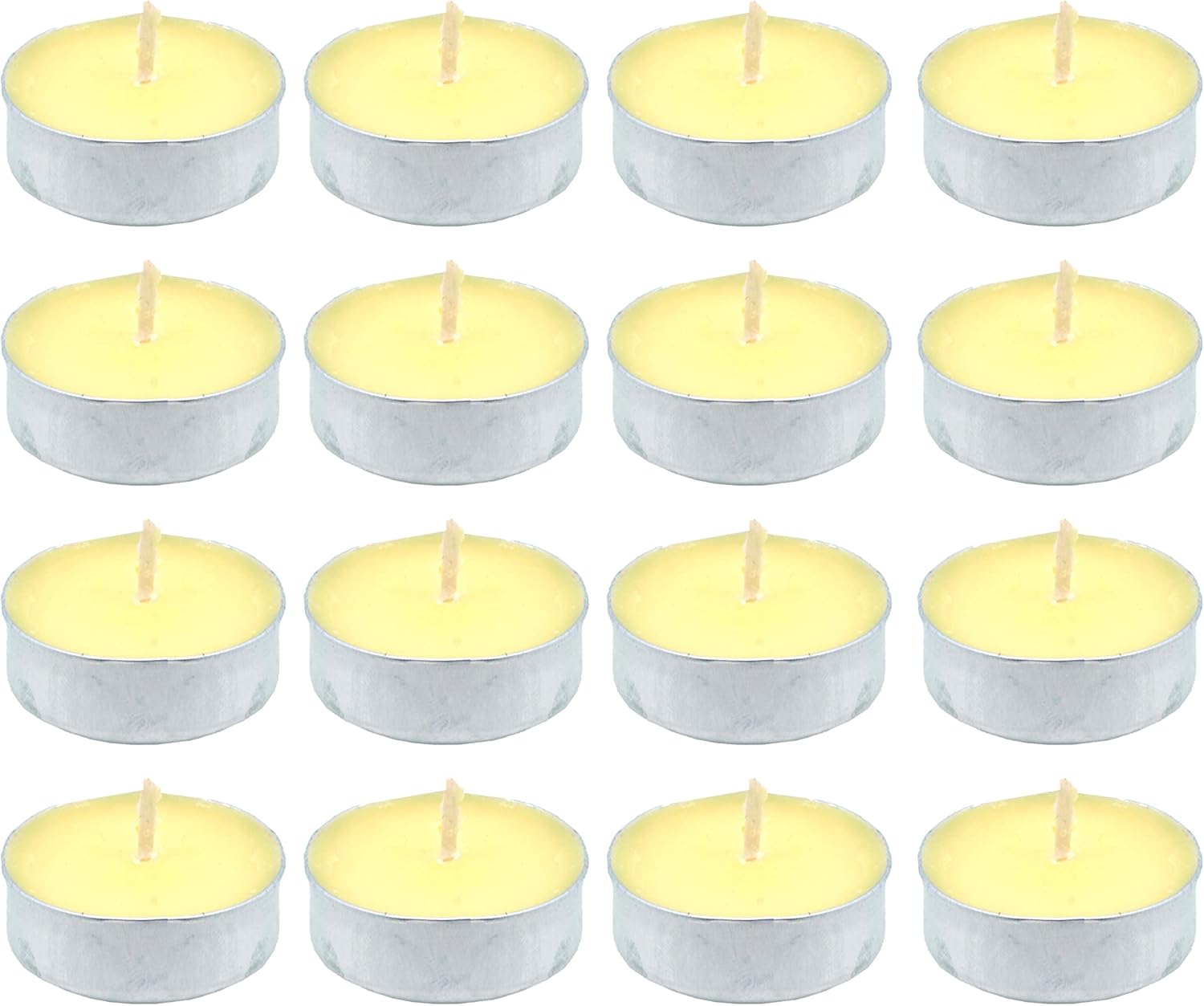 Mudra Crafts 100 Tibetan Tealight Vanaspati Ghee Butter Lamp Candle Set (Silver Tone Alloy Case)