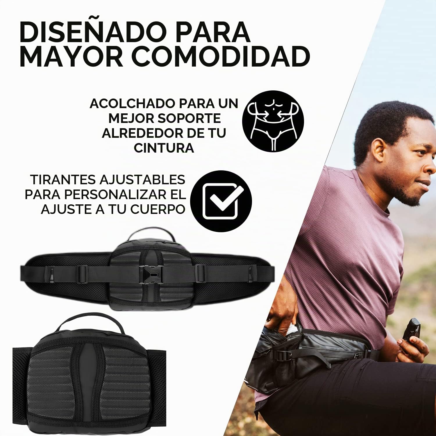 Lumiere & Co. Riñonera MTB Resistente al Agua para Bicicleta de Montaña, Bolso para la Cintura Resistente para Montar en Bici, Riñonera versátil