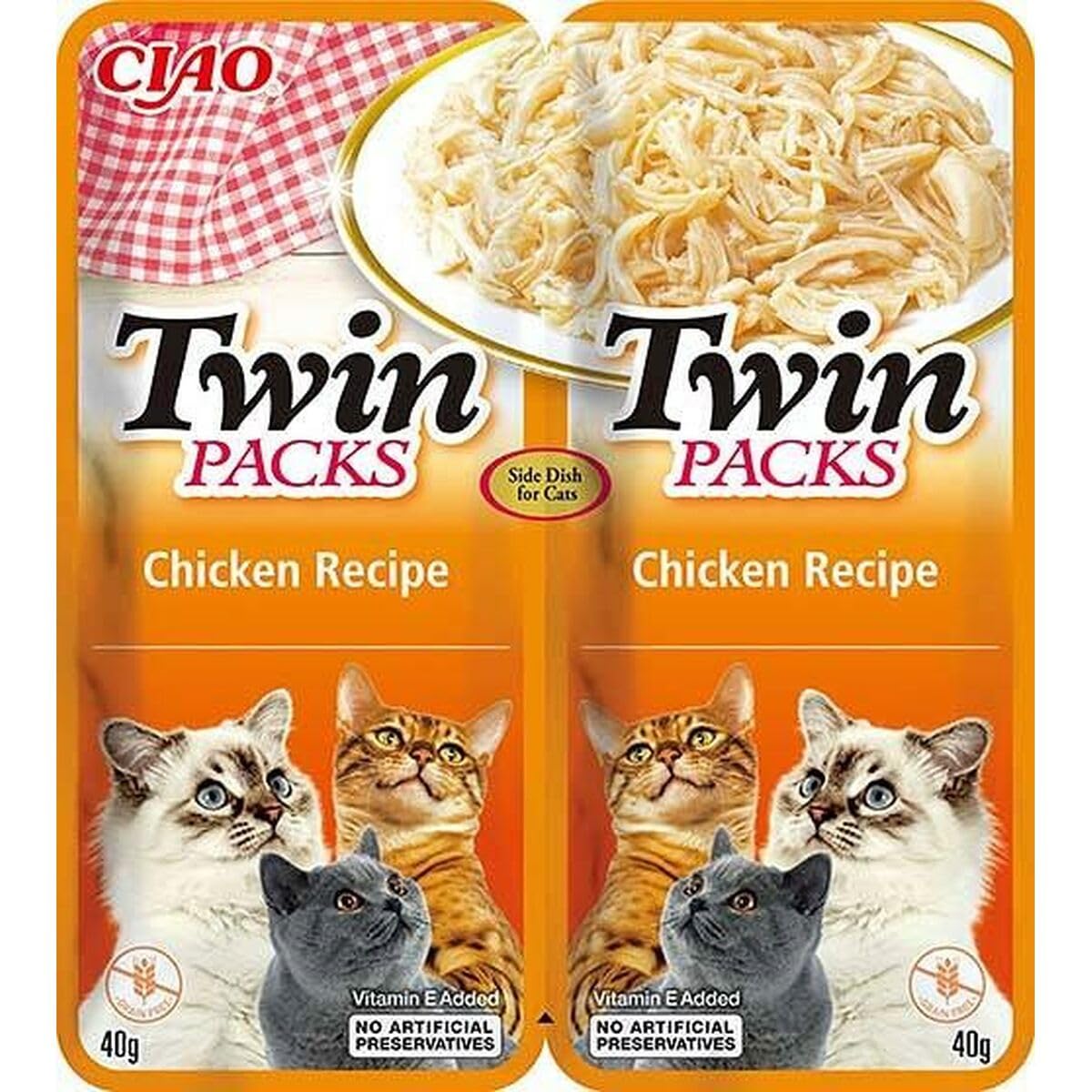 Ciao Twin Pack by INABA Wet Cat Food: Chicken Recipe in Chicken Broth (2 x 40g) / Grain-Free, Rich in Protein, Natural Ingredients, Delicious and Healthy, Side Dish, Complement, Wet Cat Food โ image 1