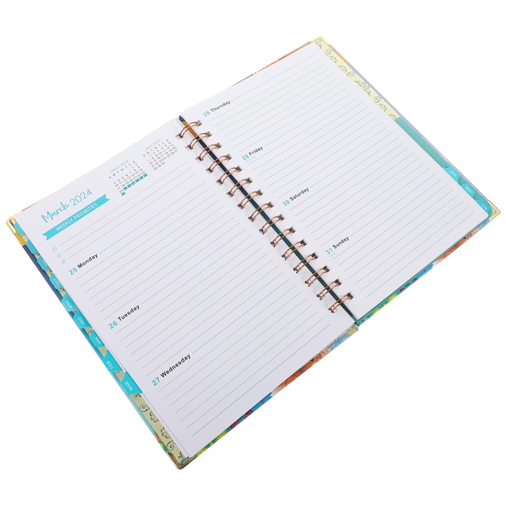 STOBOK 5stücke Spiral-notizbuch Akademischer Planer Hochwertiges Notizbuch Für Schüler Lehrer Und Berufstätige Praktisch Für Tägliche Organisation Und Notizen