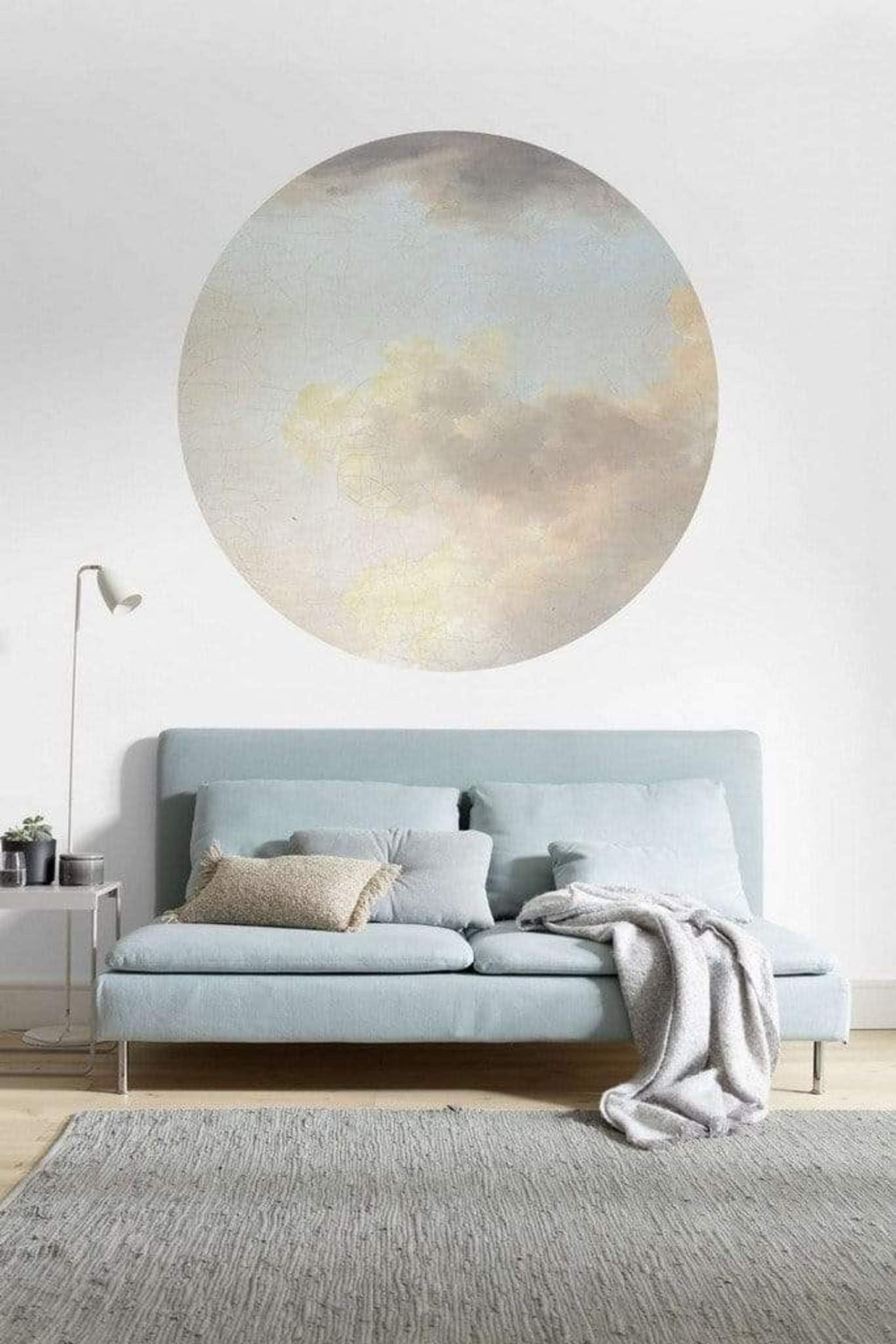 Komar DOT runde und selbstklebende Vlies Fototapete Relic Clouds - Ø Durchmesser 125 cm - 1 Stück - Tapete, Wolken, Himmel, Dekoration, Wandtapete, Wandbild, Wandbelag, Designtapete - D1-014