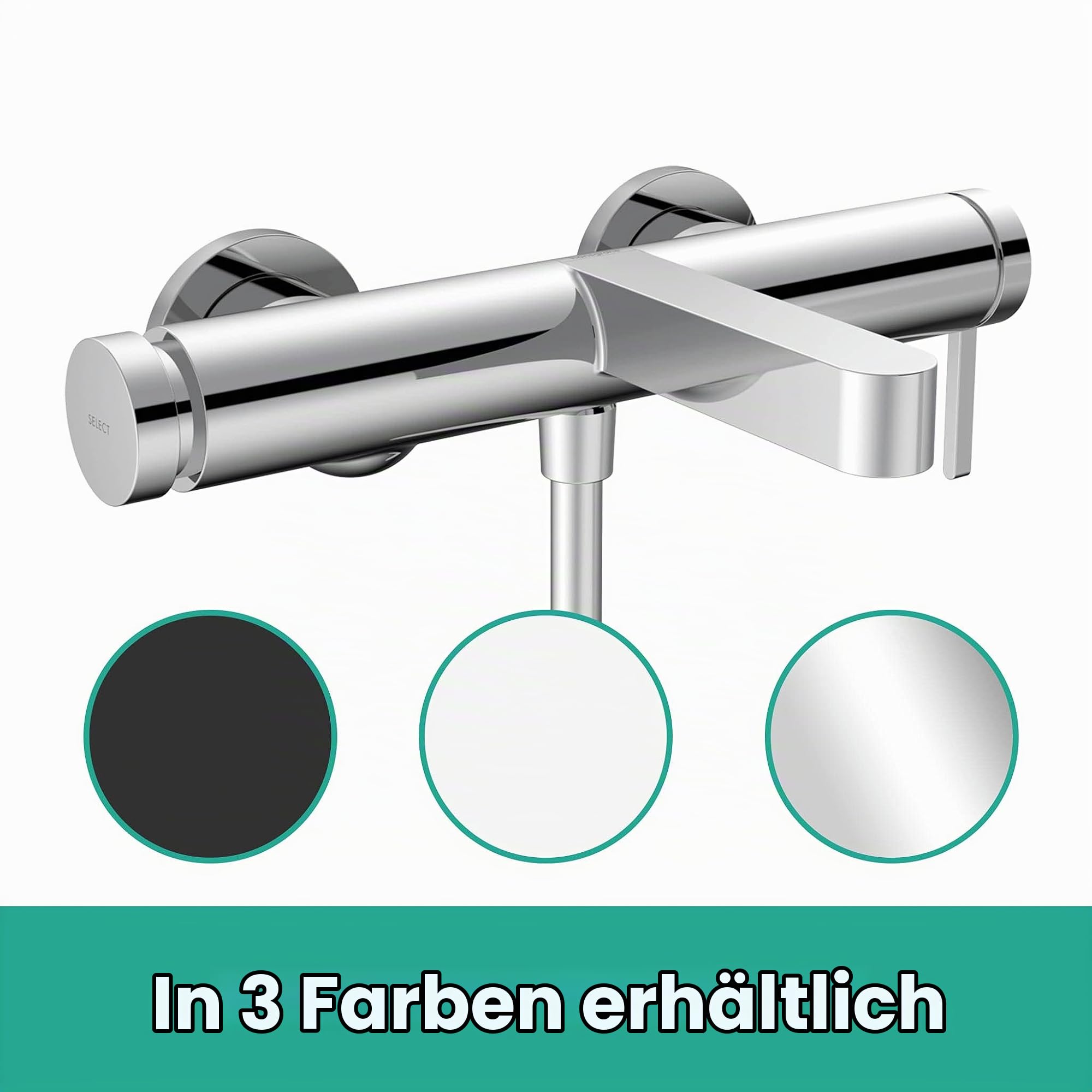 hansgrohe Wannenarmatur Finoris, Aufputz Badarmatur für 2 Funktionen, Chrom