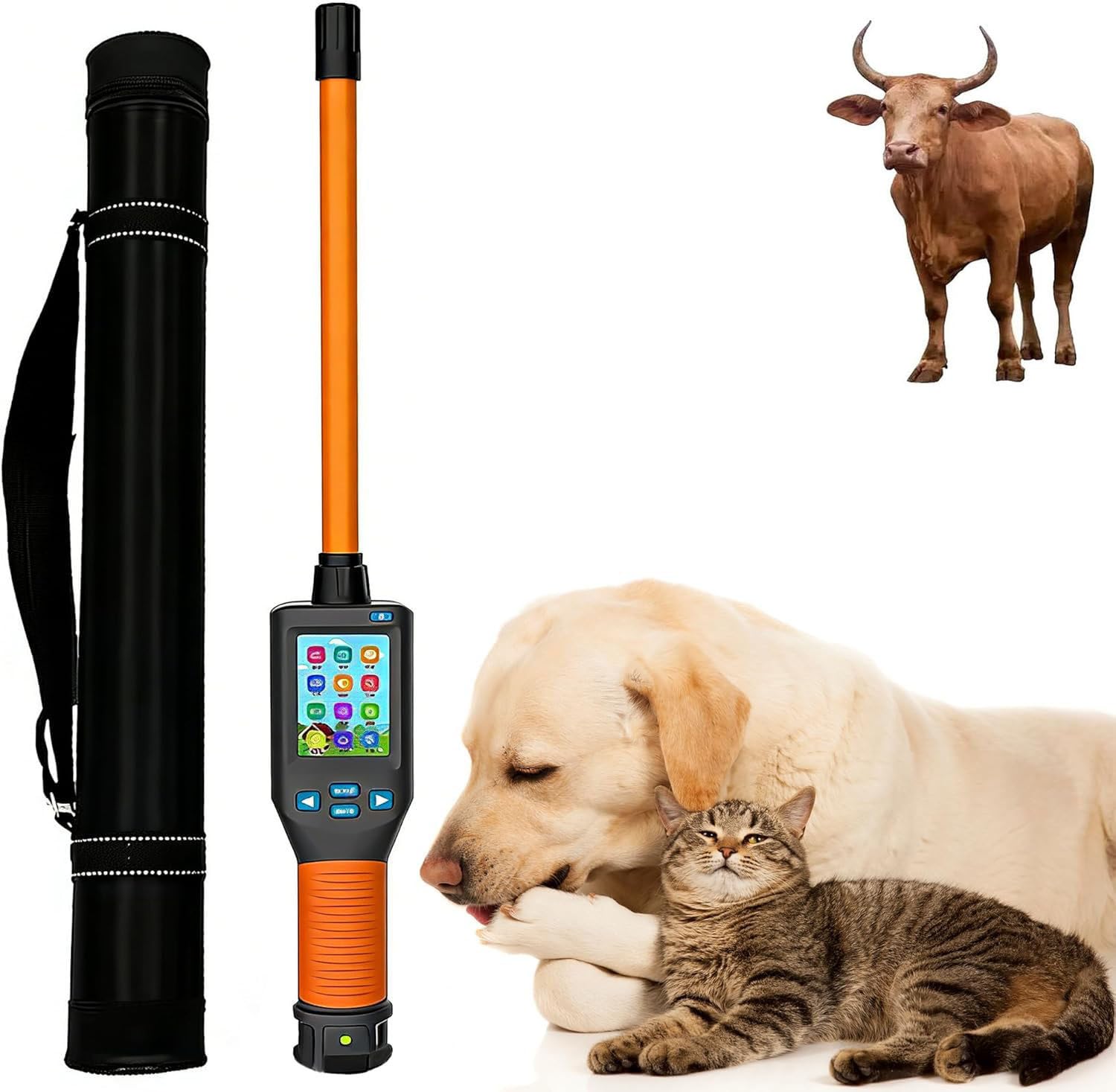 LjlXanthiper Pet Microchip Scanner,Animal Handheld Id Scanner Reader,With Lcd Display,Rechargeable Battery,Storage up to 20000 Datas,USB Connection,For Pet Shops Vets Animal Shelters