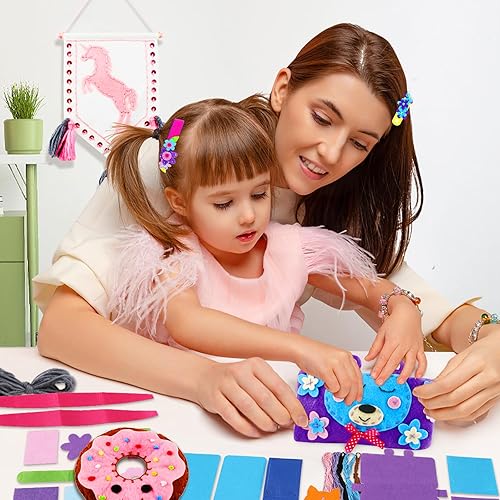 Miniatura 5 de HKKYO Kit de costura para niños de 8 a 12 años, kit de costura para niños, kit de costura de fieltro para niños, kit de manualidades para