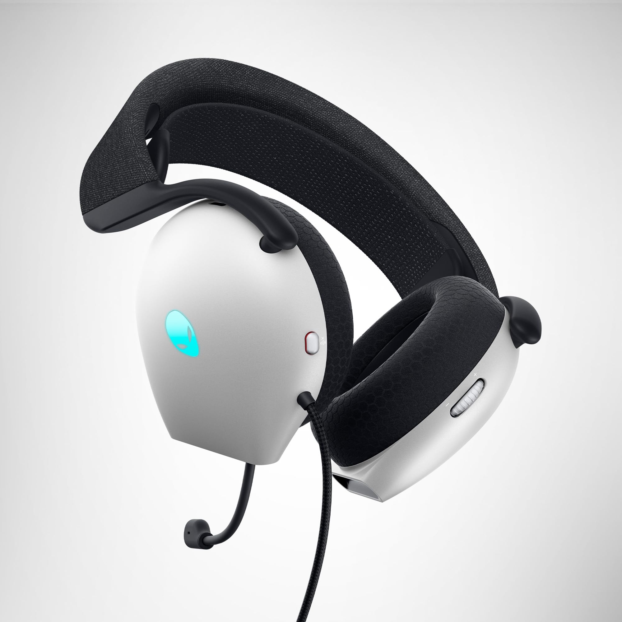 Alienware AW520H Cuffie da Gaming – Cablate con Audio Hi-Res, Dolby Atmos, Microfono Retrattile, Illuminazione RGB AlienFX, Lunar Light