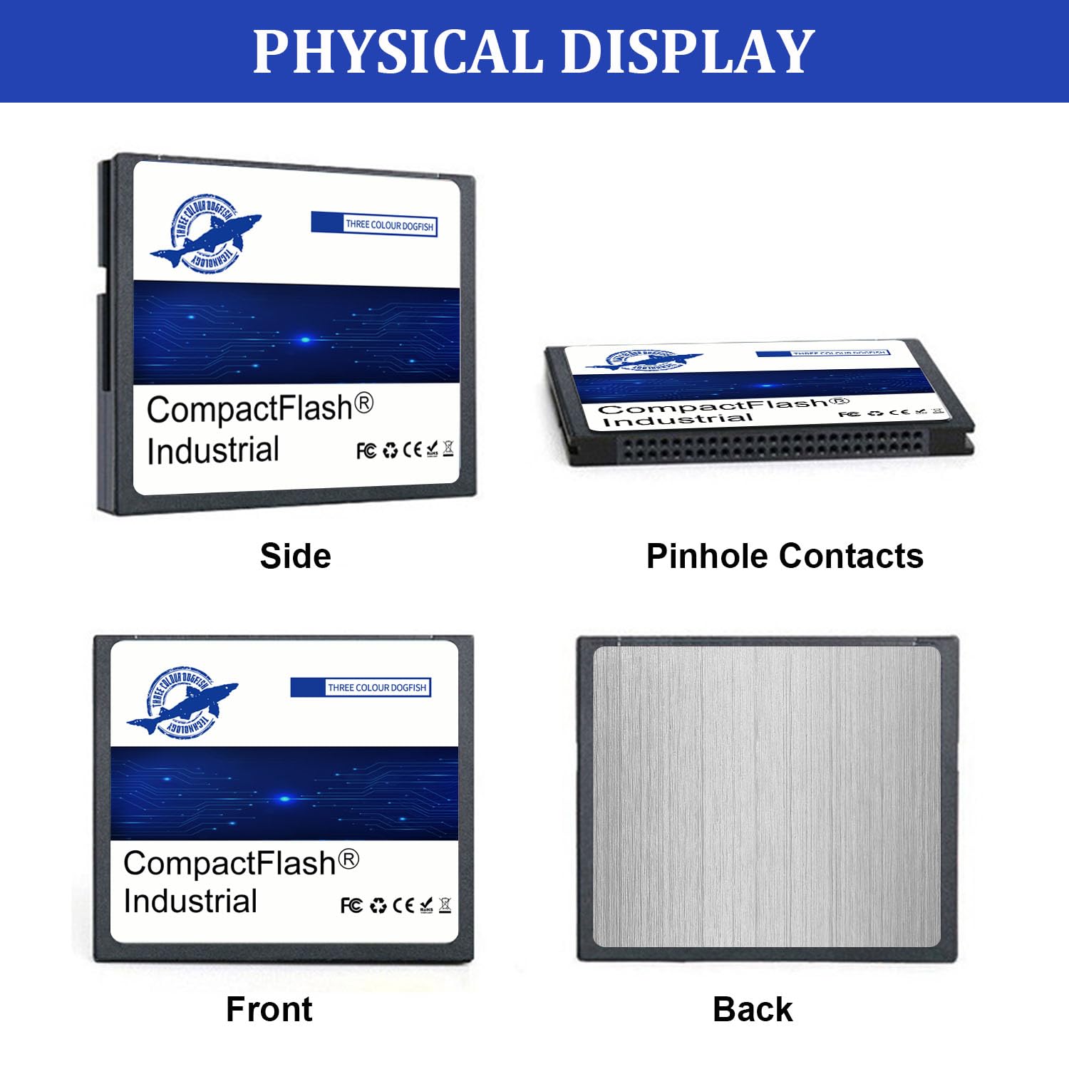 Dogfish 2GB 2Pack Compact Flash Speicherkarte Hochleistungsfähige Industrie CF Typ I Karte FAT16 für Industrieausrüstung und Vintage-Digitalkameras