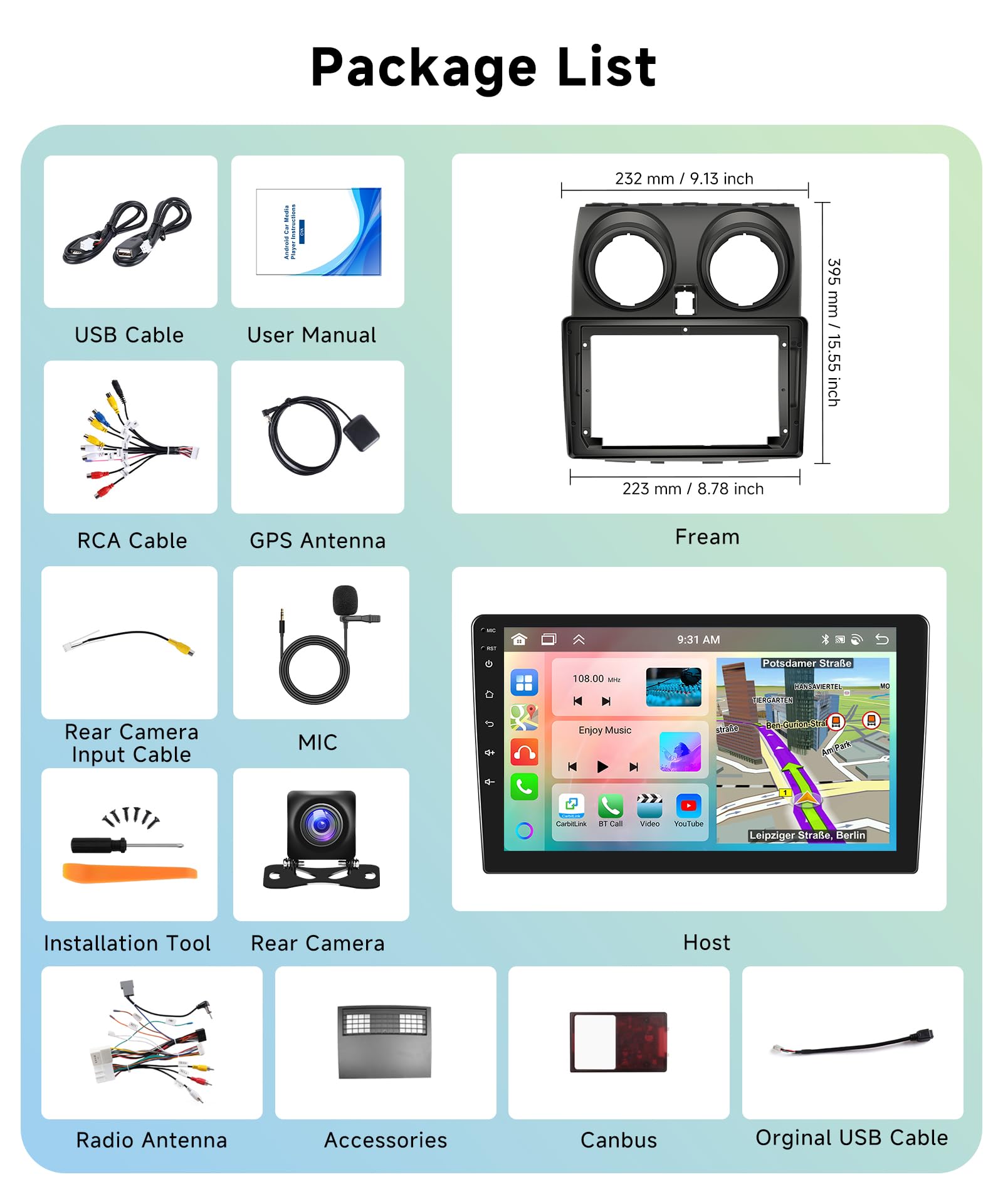 6G&128G 8 núcleos VECHTEL 9" Radio de Coche para Nissan Qashqai J10 2006-2016(con Pantalla de Navi) con Carplay Android Auto,Android 15,Bluetooth,Radio RDS/FM,GPS Wi-Fi,cámara de visión AHD