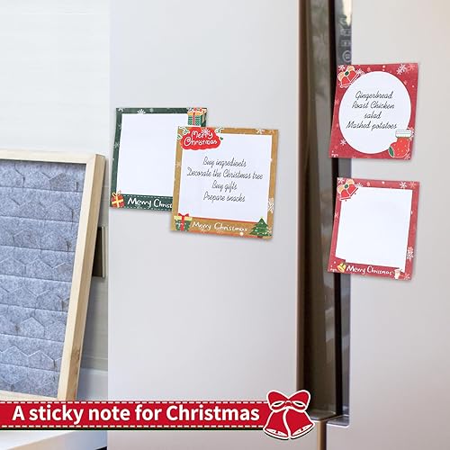 Miniatura 4 de Bonitas notas adhesivas de Navidad de 3 x 3 pulgadas, 6 diseños, 6 paquetes de 100 páginas/paquete, 600 páginas en total, adorables diseños