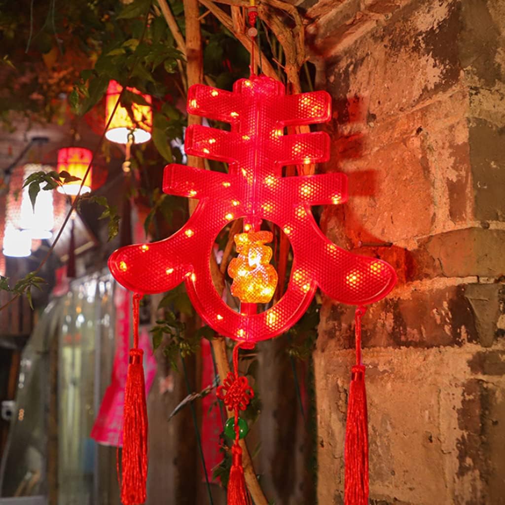 Lantern-Wedding Lanterns Decorations Red Chinese Lanterns Led Light Up Chinese Chun Character 2022 Spring Festival Hanging Lanterns for Home Balcony Decor Chinese Lantern ( Color : 1pcs , Size : One s