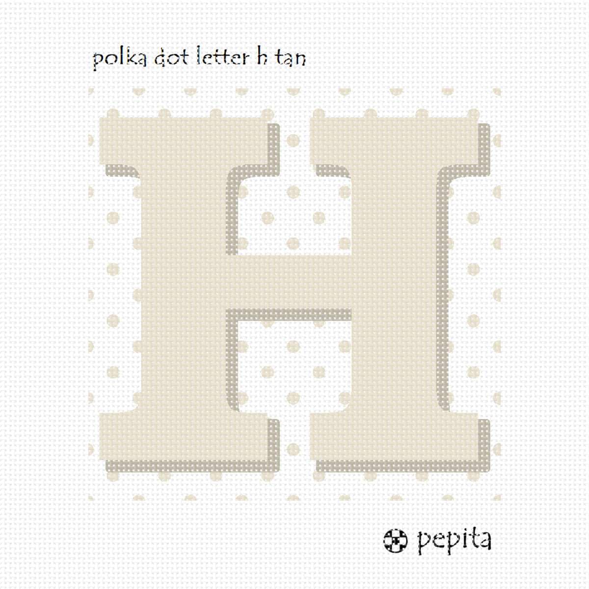 Pepita Needlepoint kit: Polka Dot Letter H Tan, 7