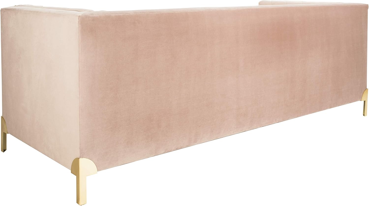 Safavieh Couture Home Luanna Pale Mauve and Gold Quilted Trellis Sofa