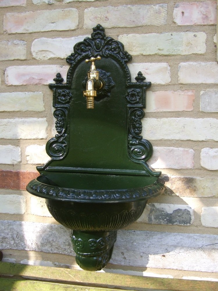 Antikas - Gartenbrunnen, Wandbrunnen, Wasserzapfstelle Waschbecken, Aluminium hochwertig
