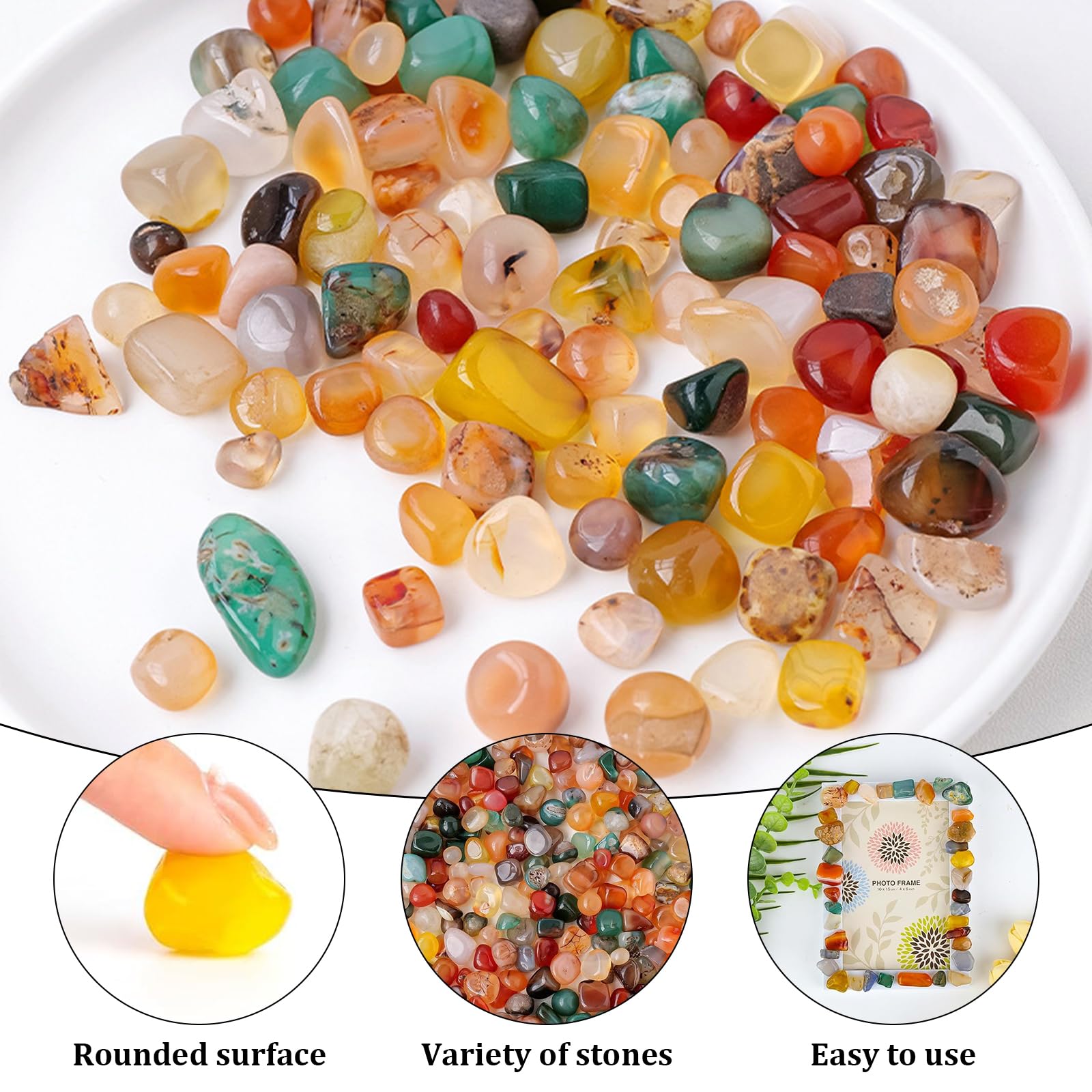 300g Pietre Preziose Colorate Per Bambini 8-12mm Pietre Semipreziose Naturali Miscelate In Diverse Dimensioni Mix Colorato Di Pietre Naturali Burattate Pietre Portafortuna Per Bambini Giochi Di Gemme
