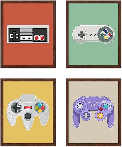 Miniatura 11 de Poster Master Póster para videojuegos de 6 piezas, diseño de consola retro, decoración colorida de sala de juegos o habitación de niño adolescente,