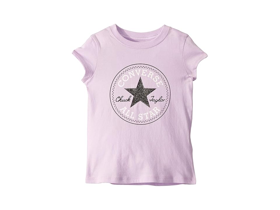 

Converse Kids Chuck Patch Tee (Little Kids) (Lilac Mist) Girl's Clothing, Purple