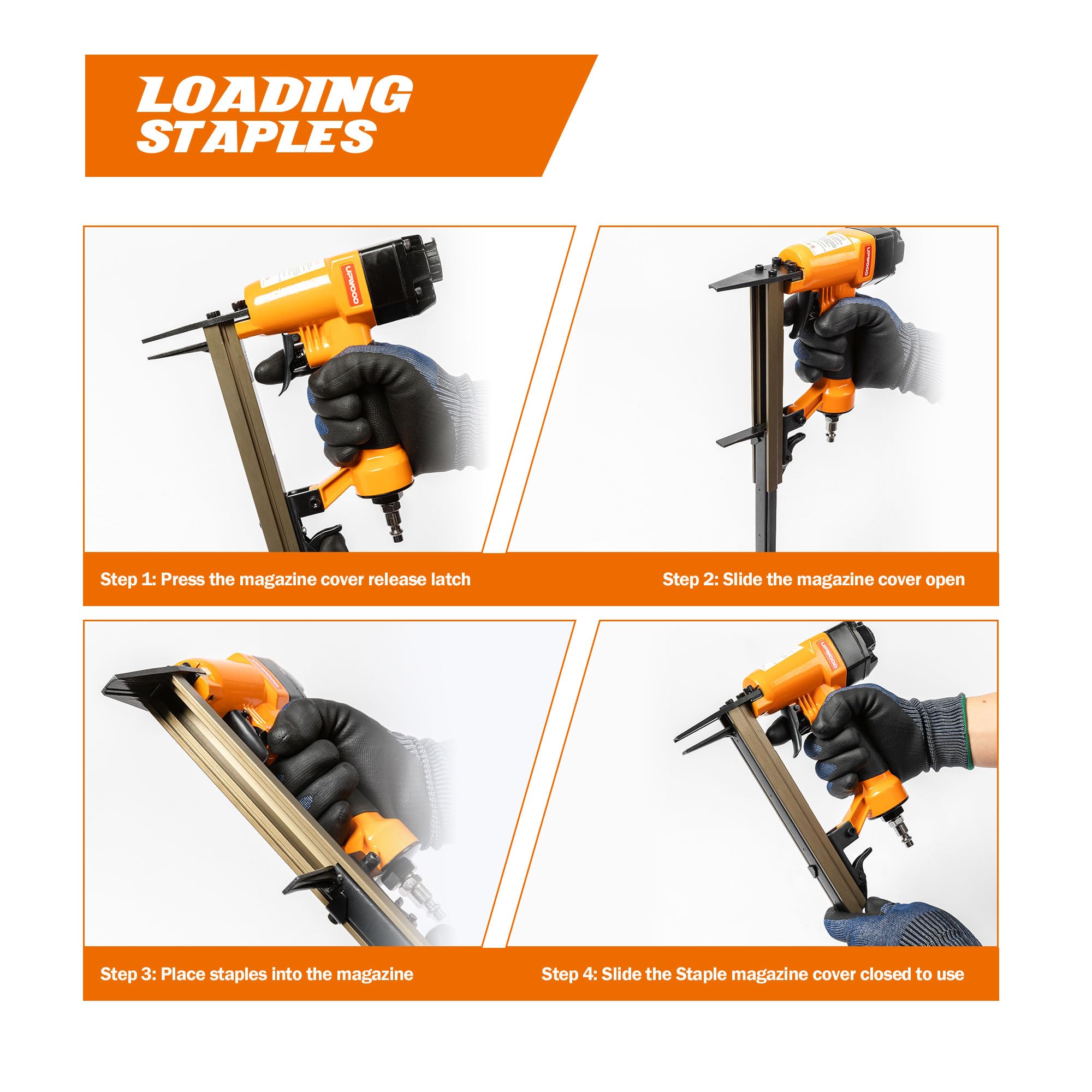 UPWOOD 7116LN Air-Powered Staple Gun, 22 Gauge Pneumatic Oil-Free Upholstery Stapler - Image 4