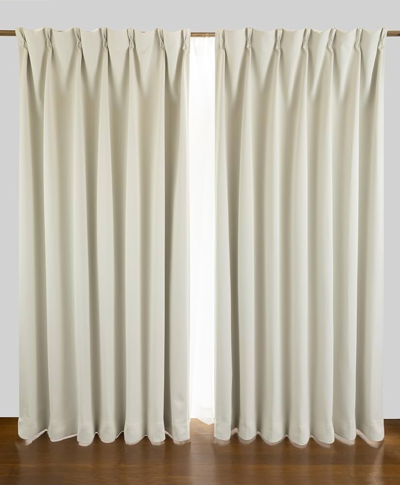 Amazon｜1級遮光カーテン アイボリー 2枚入 巾150cm×丈200cm