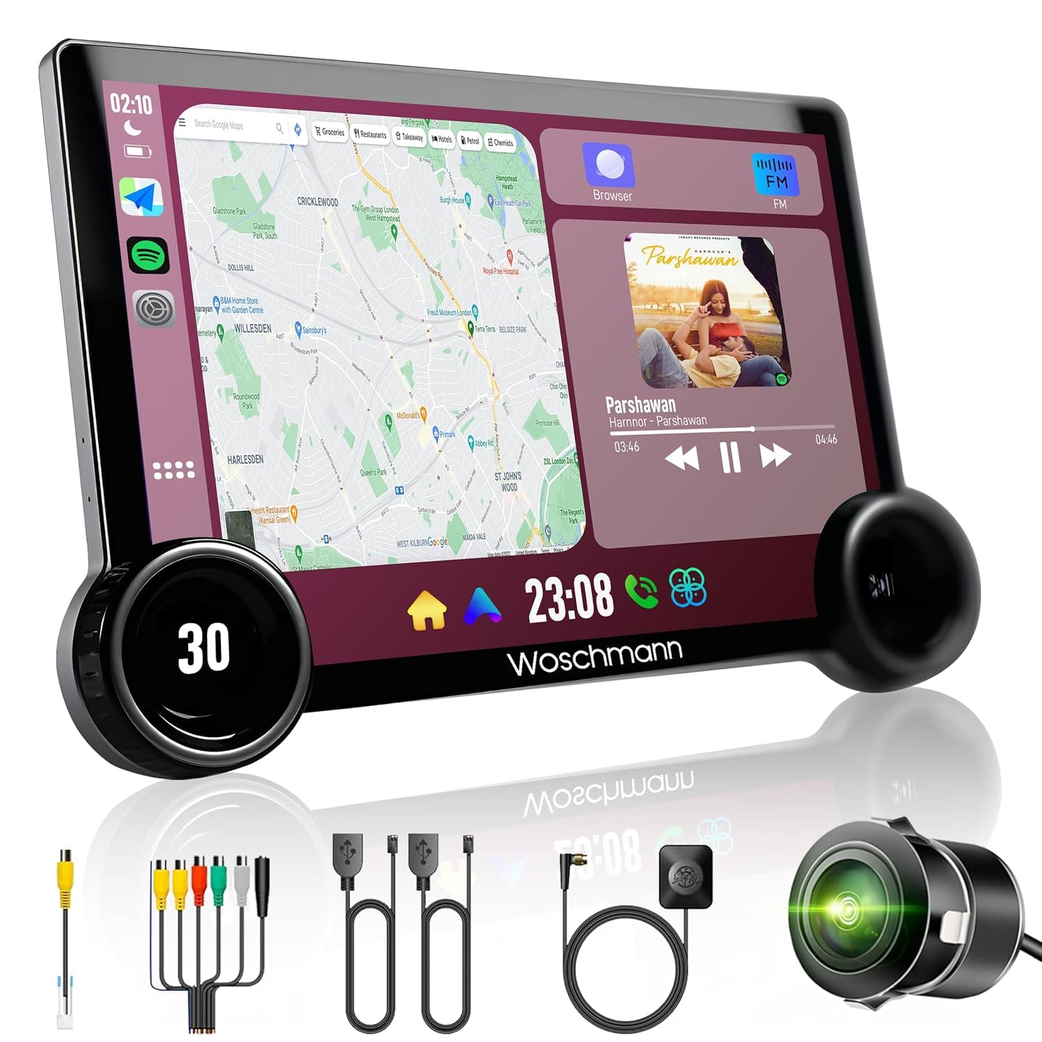 Diamond 2K Car Android System Touch Screen 6GB+128GB | 4 Core | Wireless Carplay Adapter & Android Auto | Car Stereo | Universal All Cars| Including AHD Rear View Camera| 1+1 Years Warranty | WAD-27-picture-26