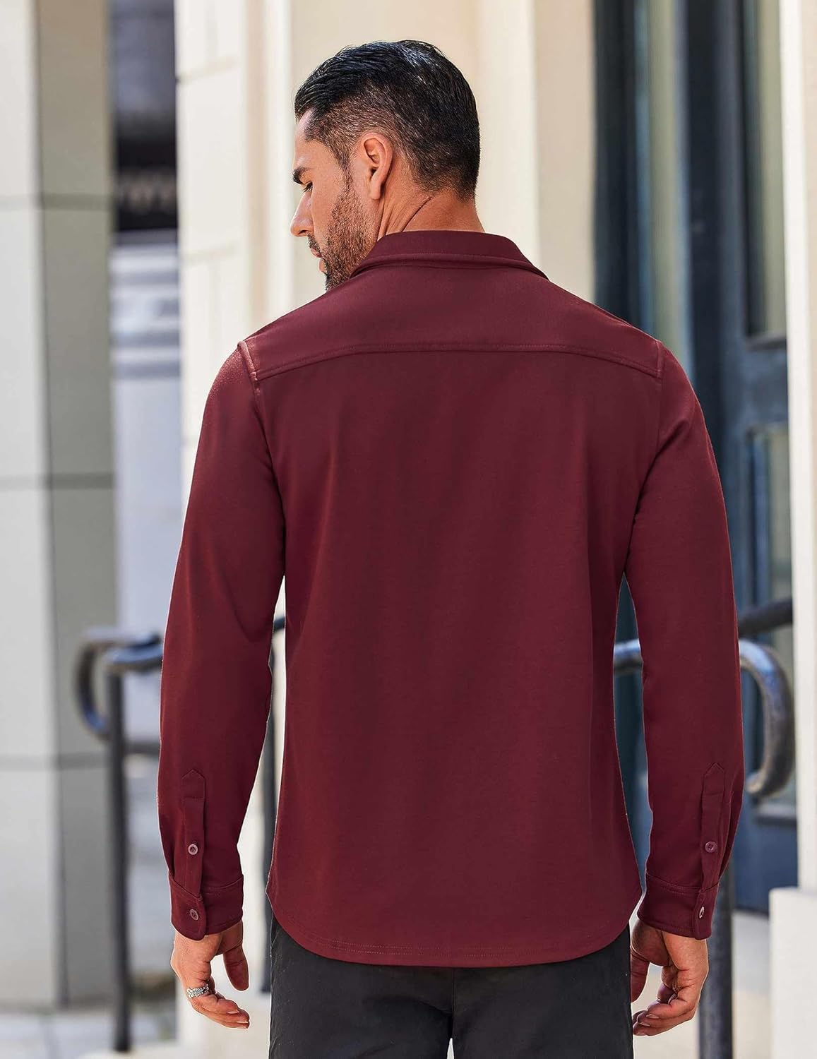 COOFANDY Mens Long Sleeve Wrinkle Free Shirts Casual Button Down Stretch Dress Shirt with Pocket - Image 4