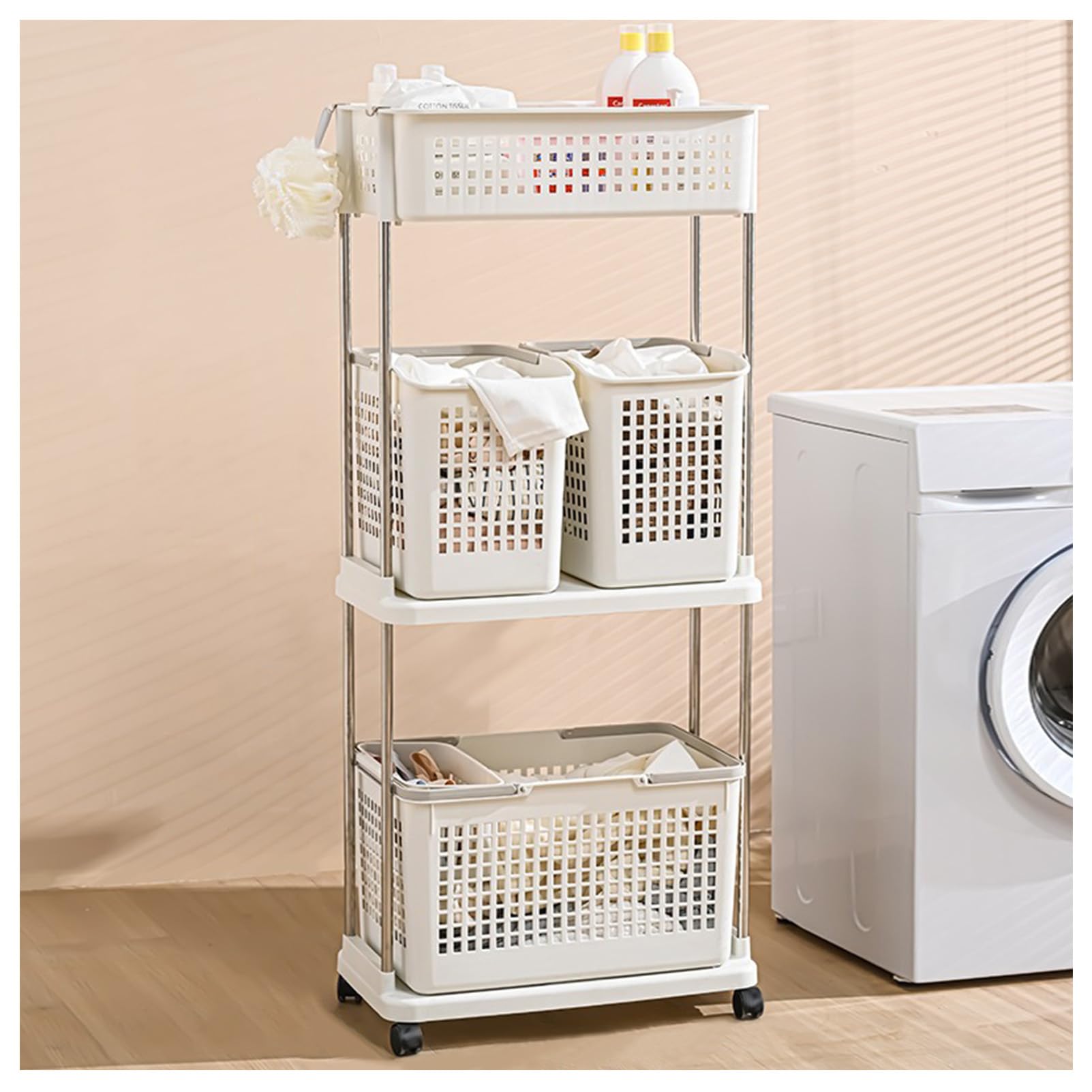 Bathroom Dirty Clothes Basket, Multi-Layer Storage Basket, Household Multi-Function Dirty Clothes Basket