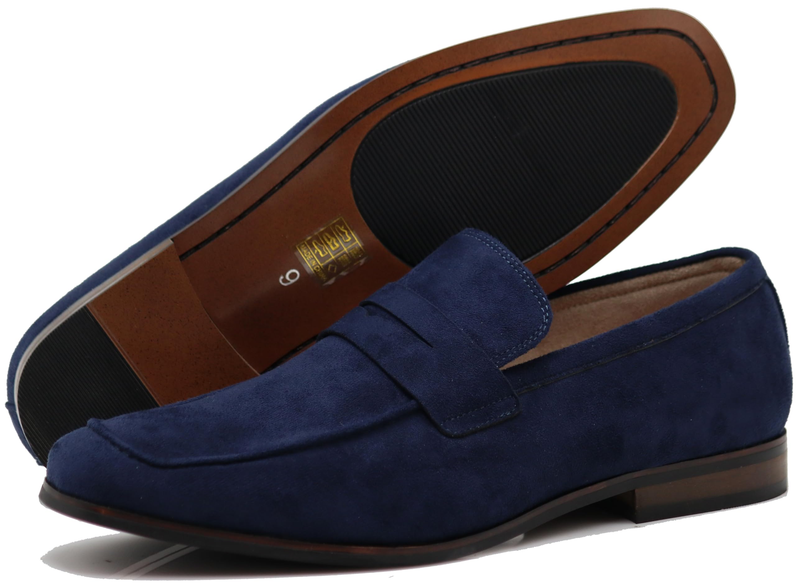 Enzo Romeo MHG Men's Business Casual Formal Vegan Suede Loafers Slip On Driving Dress Shoes