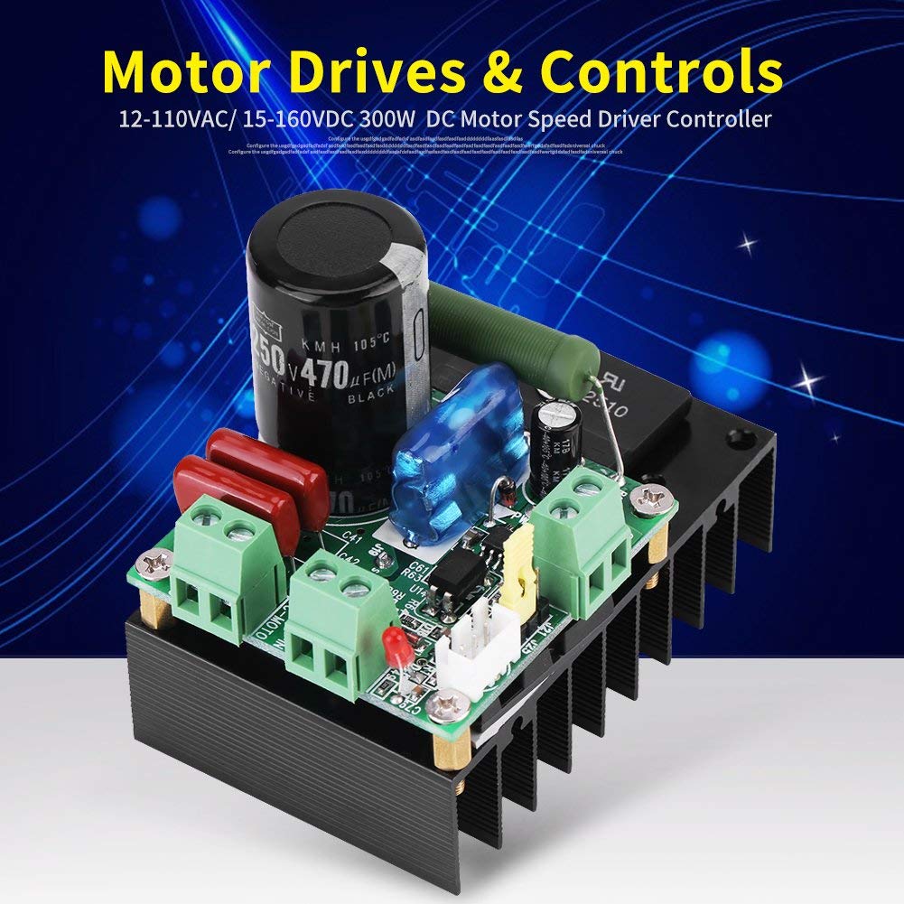 Riuty DC Brushless Motor Controller, 15-160V DC 12-110V AC 5A Motor Regulator Control Module High Power Motor Controller Driver Board for 12 v-110v ac /15-160 vc