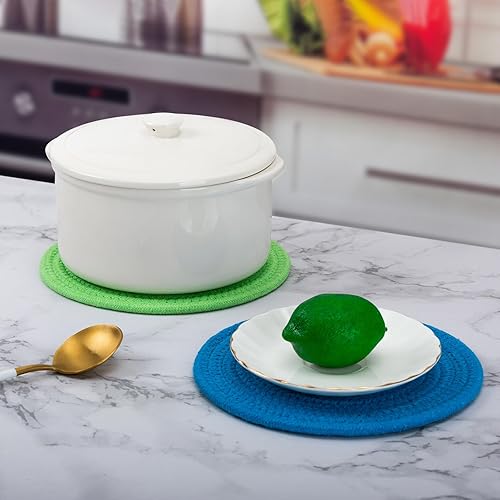 Miniatura 5 de Salvamanteles para platos calientes, ollas y sartenes, almohadillas calientes de 8 pulgadas, 6 piezas, soportes para ollas para cocina, tapete