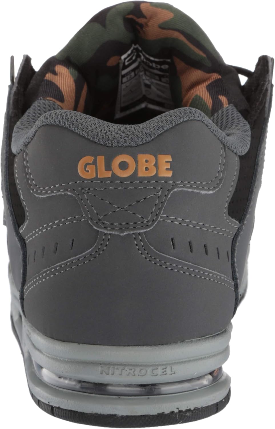 Globe Men's Sabre Skate Shoe, Charcoal/Black/camo, 9.5 M US