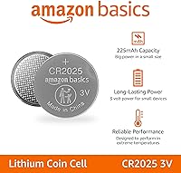 Vista 2 de Yaxa Basics Paquete de 6 pilas de botón de litio CR2025, 3 voltios, energía de larga duración, sin mercurio