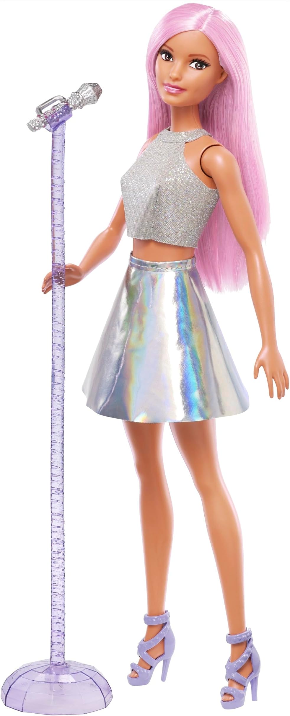 Barbie Barbie 65 Barbie the Pop Star Dress-up Doll and House, Pretend Play Doll, For Ages 3 and Up, Silver JCW42