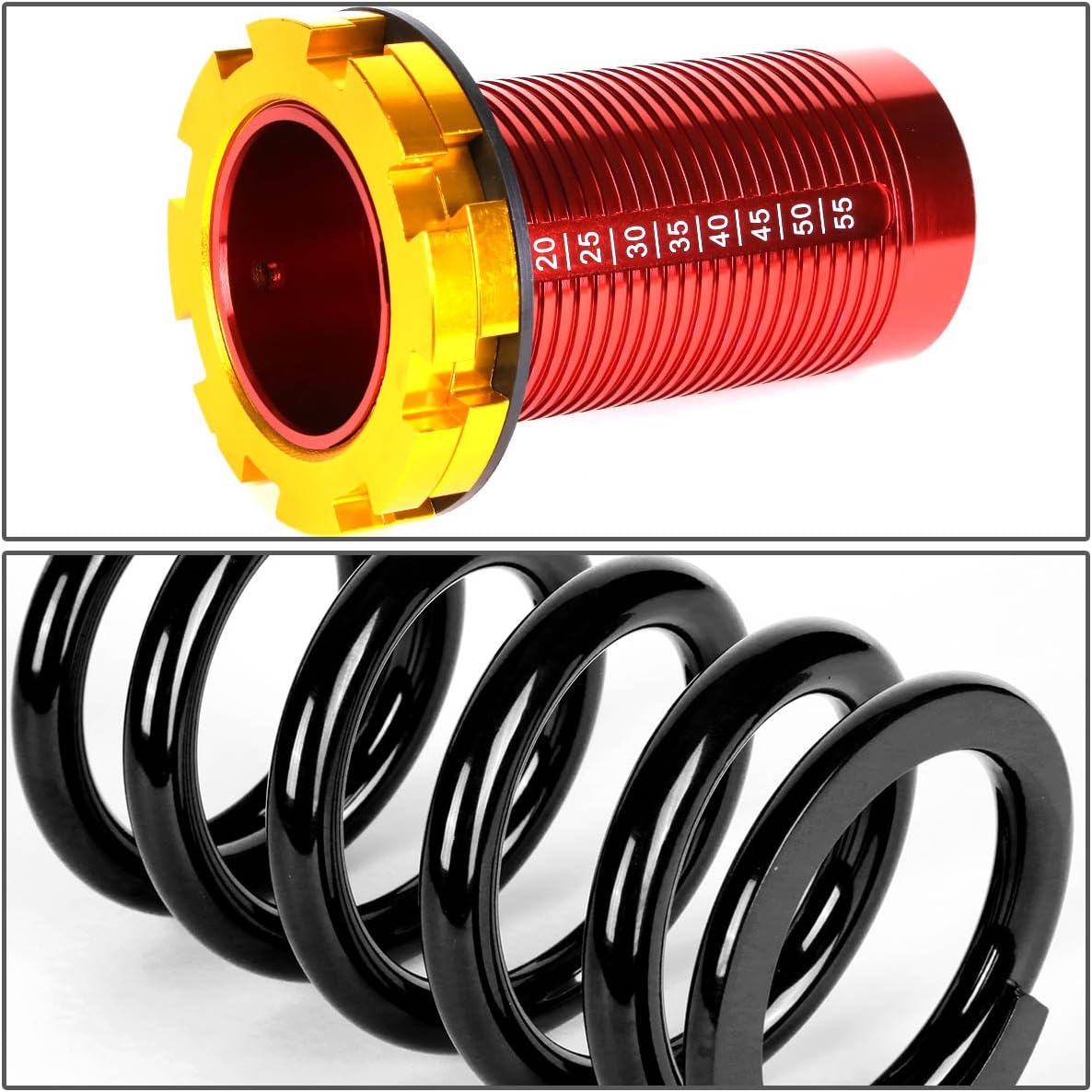 DNA MOTORING 4PCS Suspension Coilover Sleeves Spring Kit Compatible with 88-00 Civic / 93-97 Civic Del Sol / 88-91 CRX / 90-01 Integra, Black, COIL-HC88-T11-BK