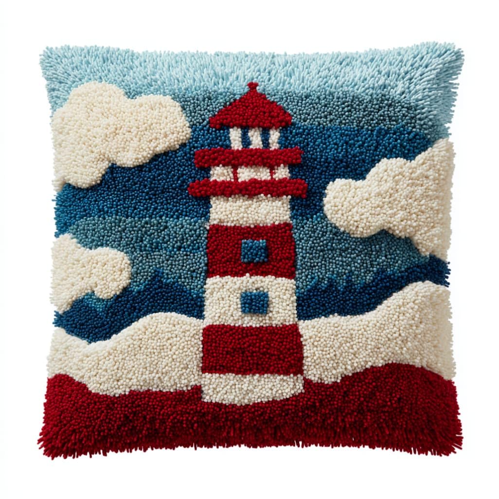 AxiangziK Pre-Printed Latch Hook Cushion Kits,Lighthouse