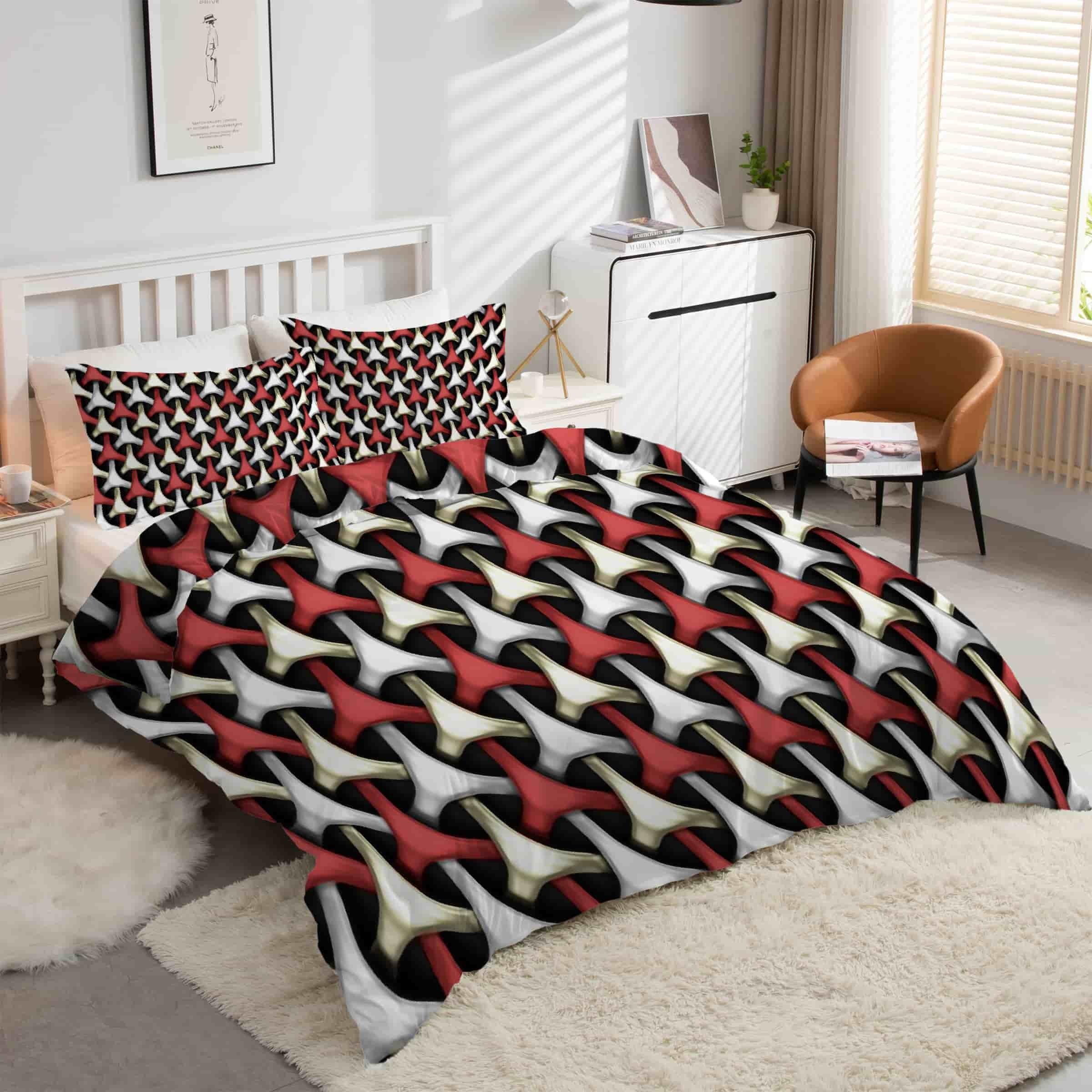 Housse de couette 160x200 cm au tissage géométrique pour moderniser votre chambre