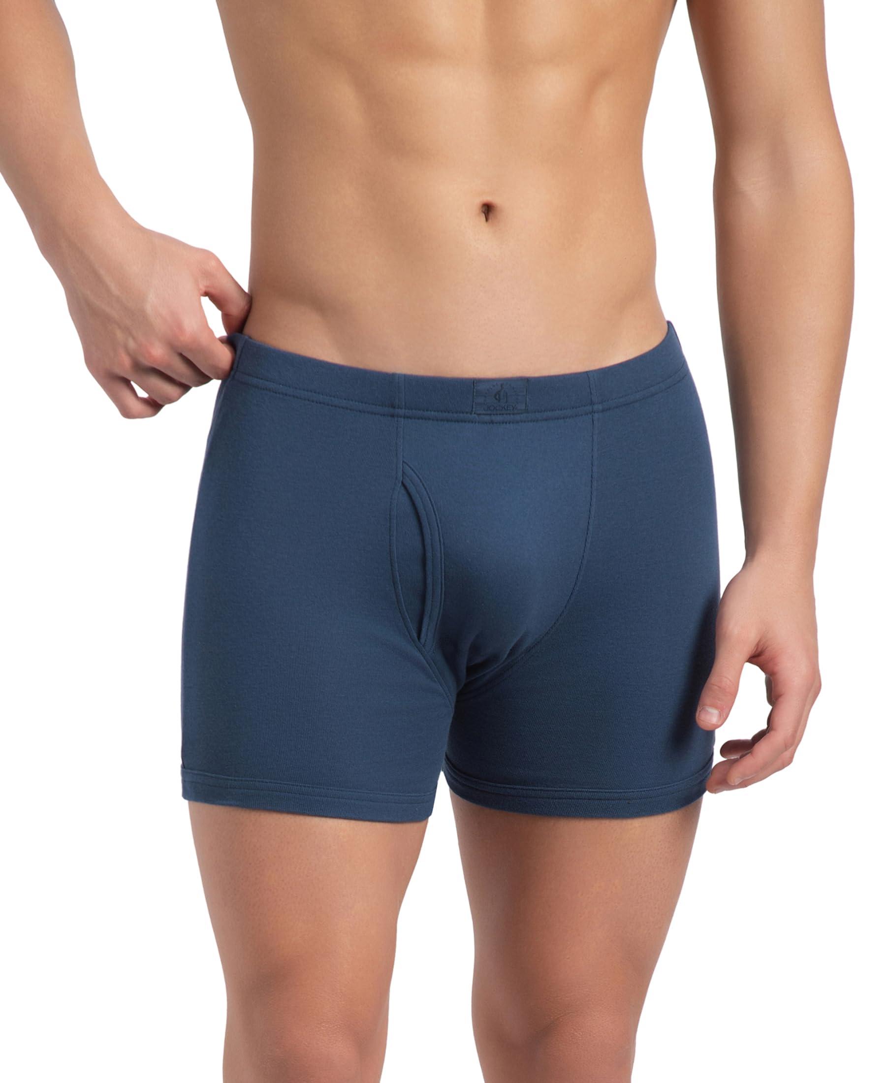 jockey 8008 Men's Super Combed Cotton Rib Solid Boxer Brief with Ultrasoft and Durable Waistband_Dark Denim_L-picture-44