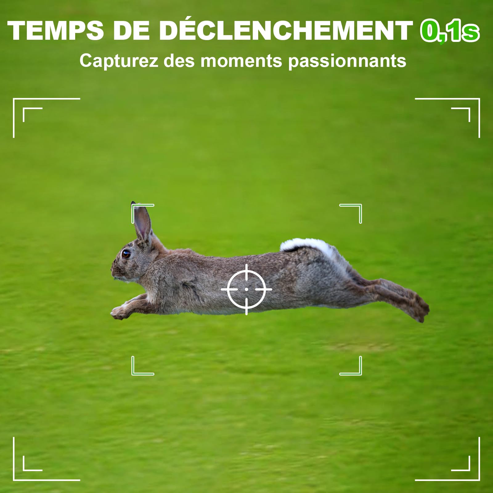 Caméra de Chasse 5K Full HD 60MP WiFi Bluetooth IP66 avec Détecteur de Mouvement Vision Nocturne, Carte 32G et 8 Piles AA