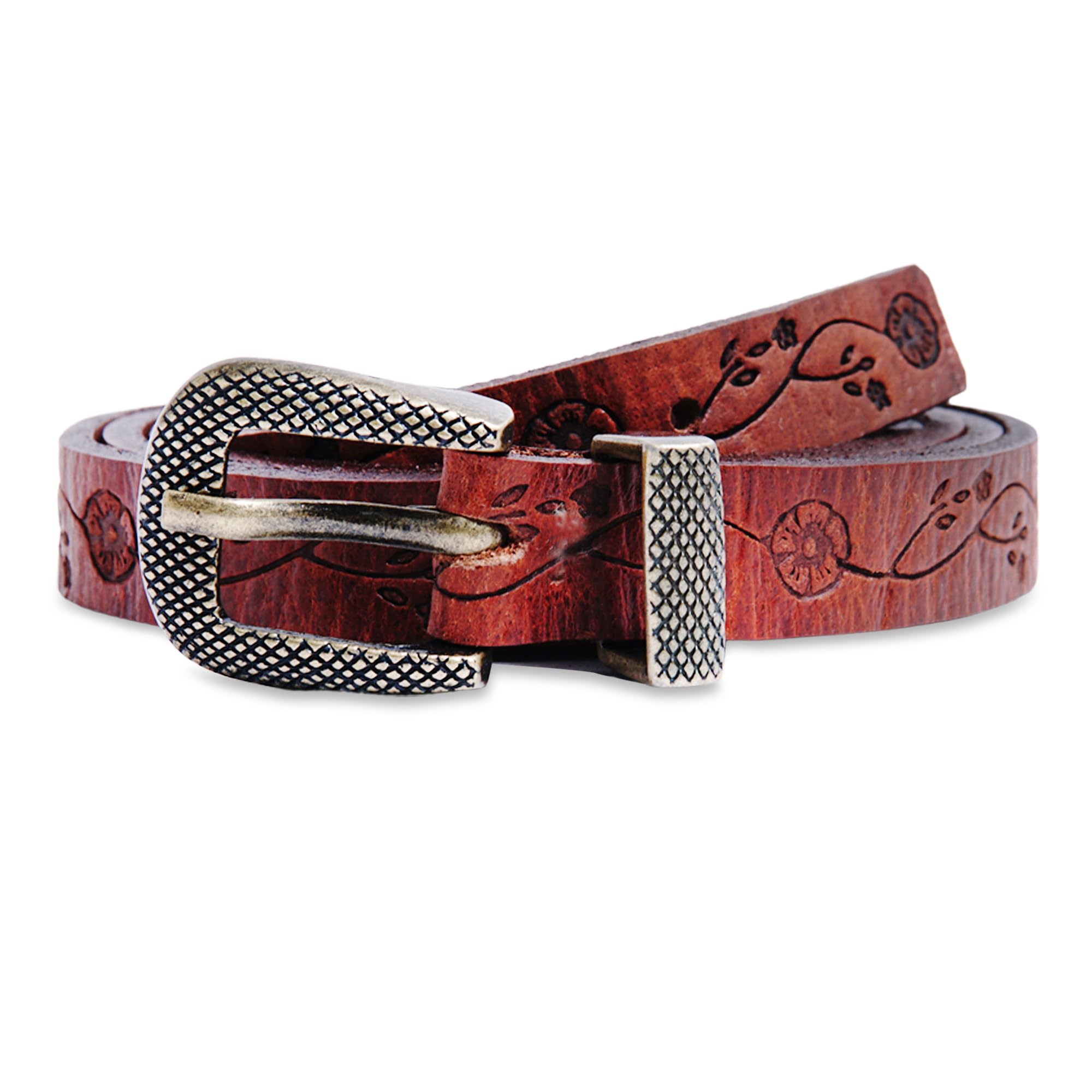 Girls & Women Two Tone Genuine Leather HAND CRAFTED Waist Belt for All Purpose (Width- 13MM / WAIST-26-38 / SIZE - XS-XXL / 2 COLOURS)-image-26