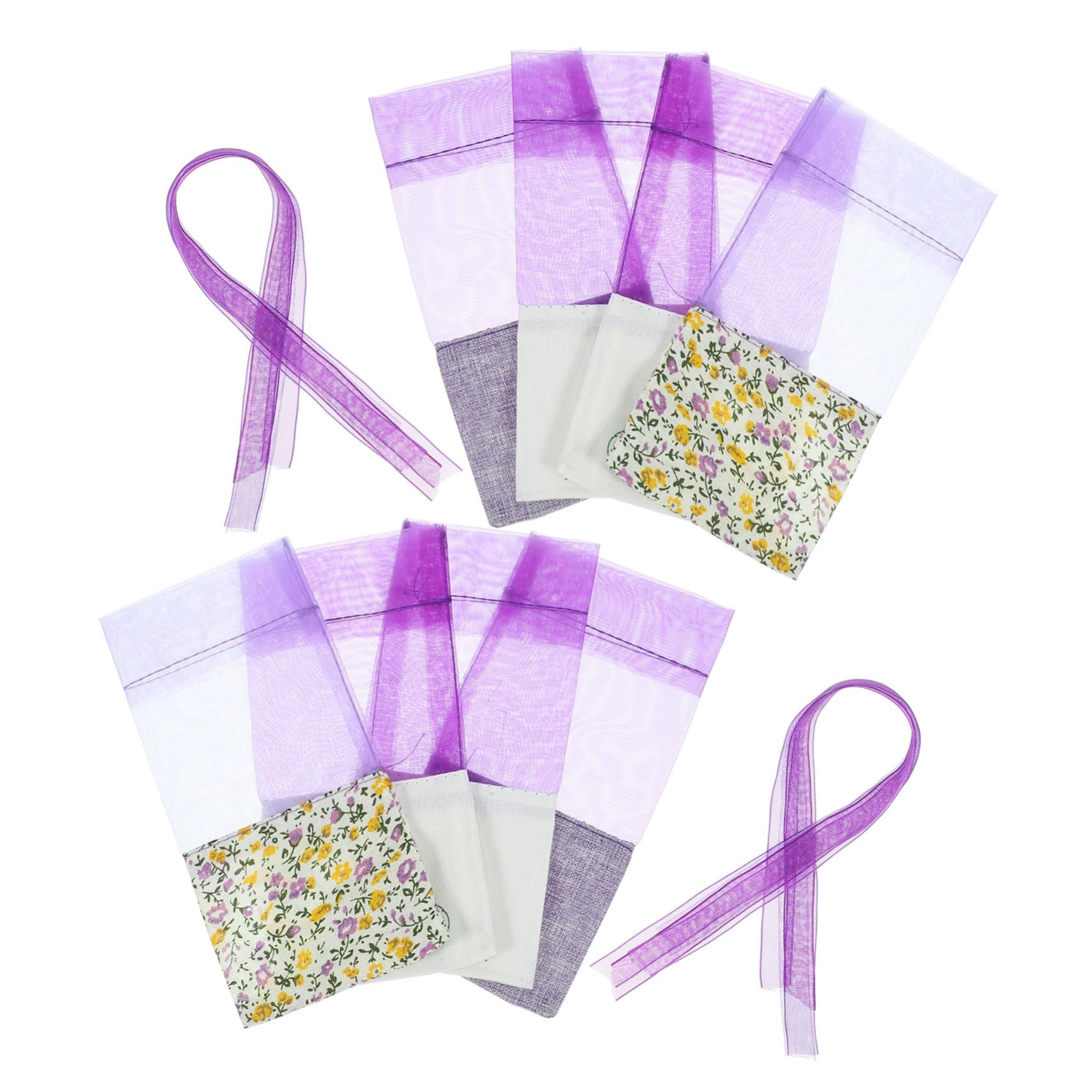 Healeved 3 Sets Lavendelsäckchen mit Kordelzug Blumenmuster für Hochzeitsbevorzugungen Süßigkeiten Teebeutel Beutel Stück * 3