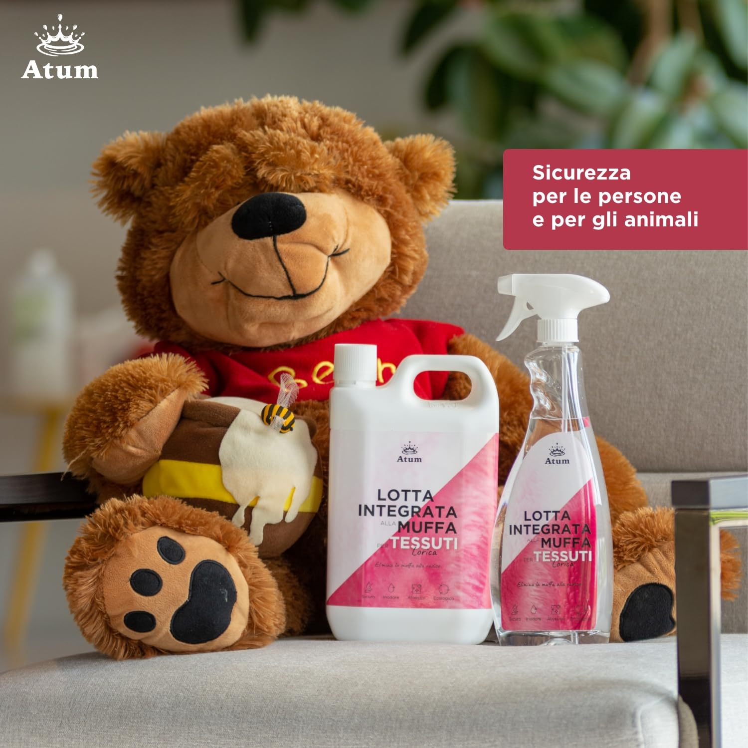 Lorica - Rimuove la Muffa dai Tessuti - Igienizza Pelle, Lana e Fibre Delicate - Inodore e Atossico - 2 lt