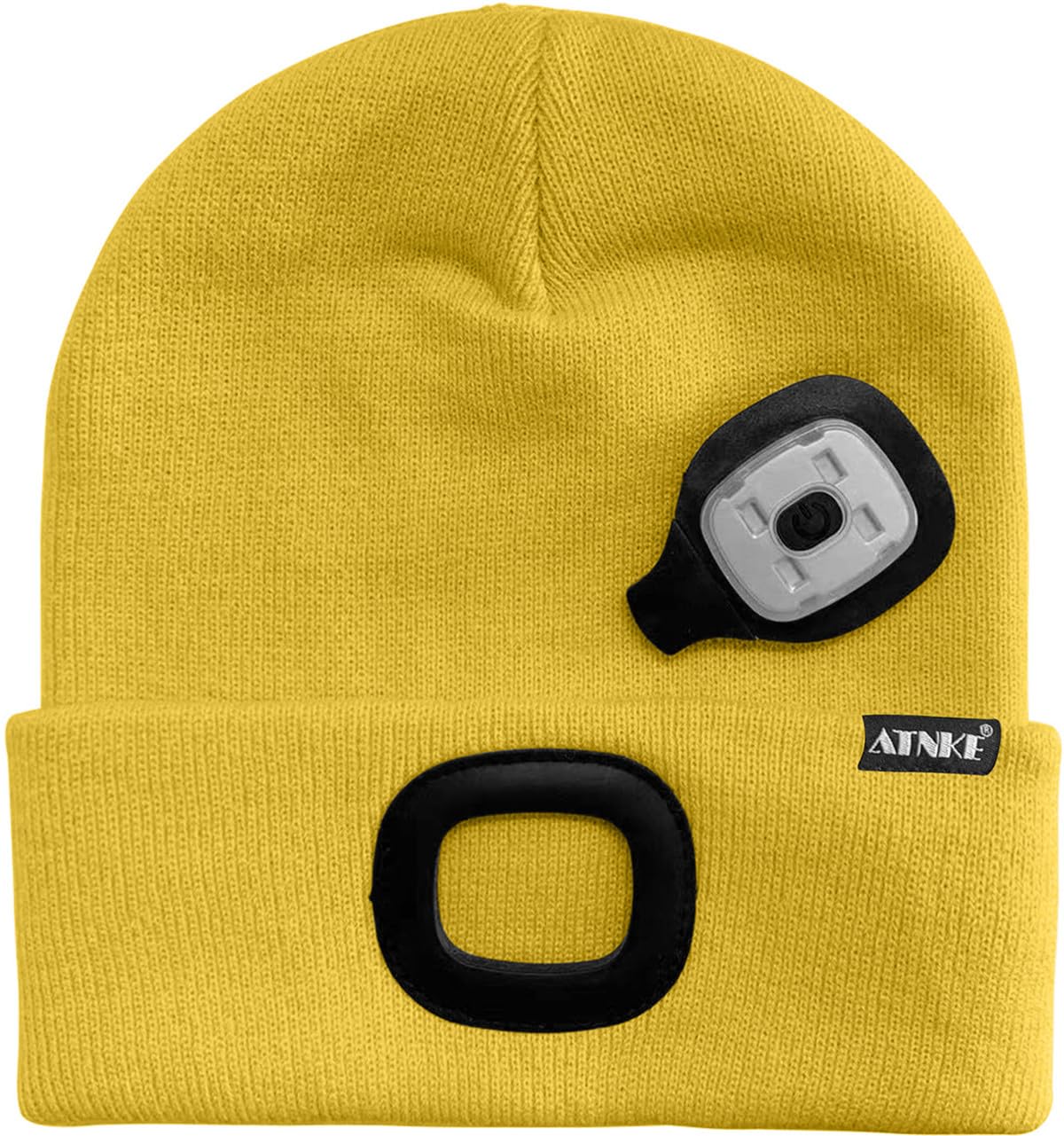 ATNKE LED Cappello Illuminato Berretto,USB Ricaricabile Cappello da Corsa 4 LED Impermeabile Luce Invernale Calda Lampada Frontale Regali per Uomo e Donna