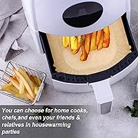 Vista 4 de Forros para freidora de aire, 200 unidades, forros de papel desechables para freidora de aire, resistentes a altas temperaturas, forro de pergamino