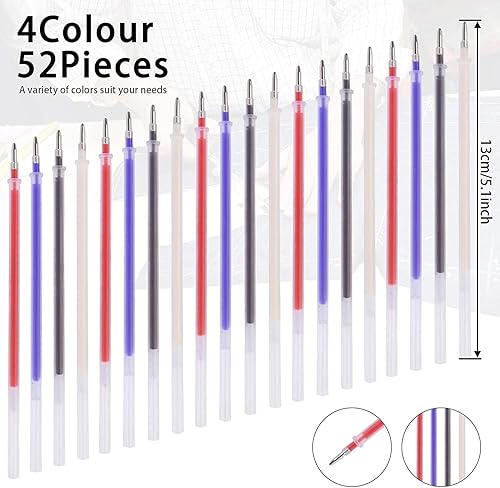 Miniatura 3 de JANYUN - Bolígrafos térmicos borrables para tela de 8 piezas con 52 recambios para acolchado, costura, DIY, sastrería, bordado, manualidades